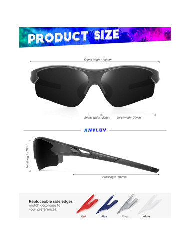 Gafas de sol deportivas ANYLUV A61-1-2 polarizadas UV