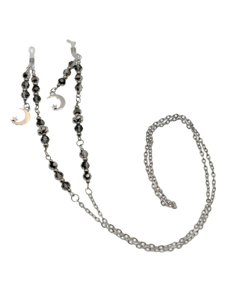 Cadena de Gafas Elegante con Cuentas y Encanto de Luna