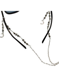 Cadena de Gafas Elegante con Cuentas y Encanto de Luna 2