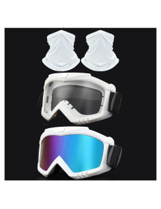 Gafas de Motocross Immoono con Bufanda y Lentes Intercambiables