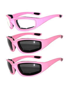 Paquete de 3 Gafas de Motocicleta Acolchadas UV400