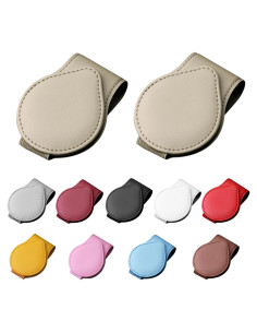 Soporte de Gafas para Visera de Coche Sylvil 2 Pcs Beige