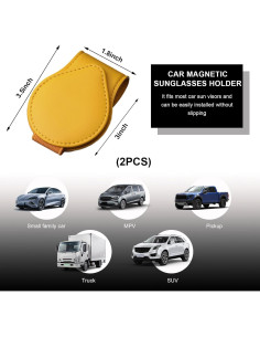 Soporte de Gafas de Sol Sylvil 2 PCS Magnético Amarillo 2