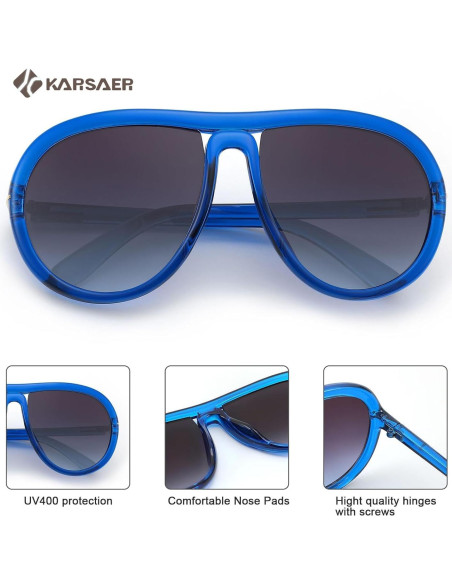 Gafas de sol aviador Karsaer unisex 60mm protección UV