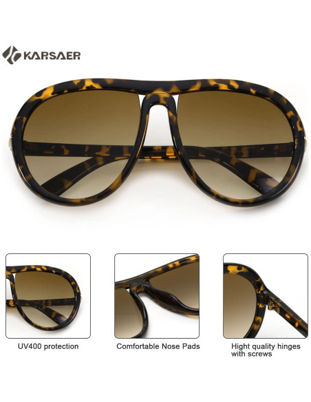 Gafas de sol aviador Karsaer unisex 60mm protección UV