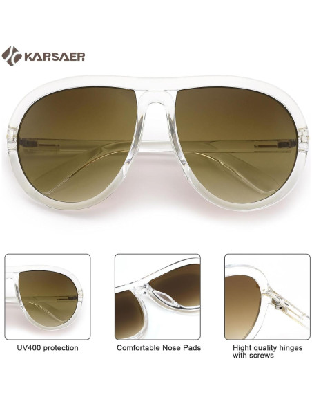 Gafas de sol aviador Karsaer unisex retro 55mm 100% UV