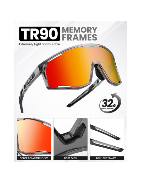 Gafas de sol OutdoorMaster HawkView polarizadas rojas