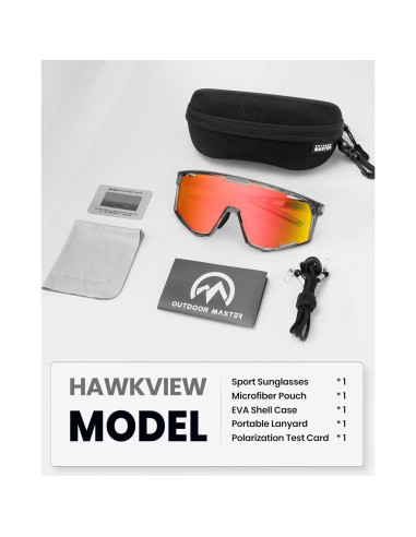 Gafas de sol OutdoorMaster HawkView polarizadas rojas