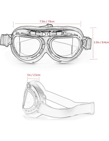 Gafas de piloto vintage Kucehiup UV protección y plegables