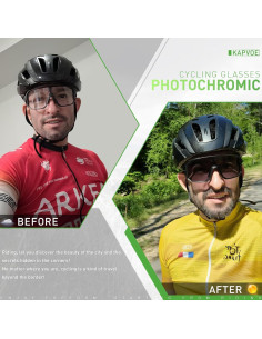 Gafas de Ciclismo Fotoquímicas KAPVOE UV400 para Adultos 2