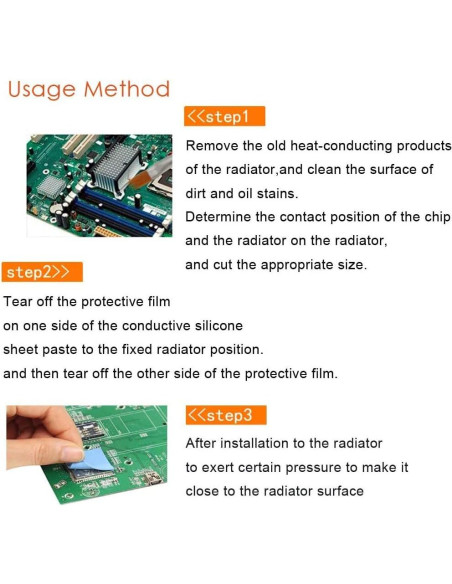 Almohadilla Térmica AIYUNNI 100x100x0.5mm 6.0 W/mK Silicona