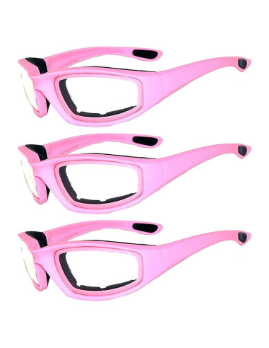 Juego de 3 gafas de sol para motocicleta UV400 con almohadilla