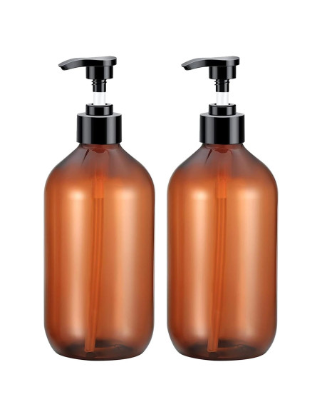 Botellas dispensadoras de bomba Vioetry 500 ml ámbar 2 unidades