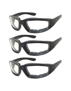 Juego de 3 gafas de sol para motocicleta UV400 con almohadilla