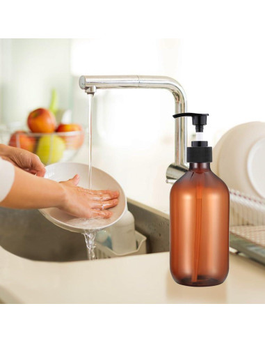 Botellas dispensadoras de bomba Vioetry 500 ml ámbar 2 unidades