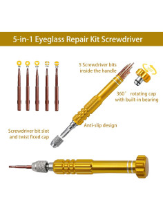 Kit de Reparación de Gafas Tasainu 5 en 1 con Destornilladores 2