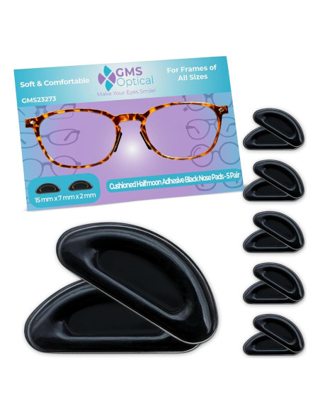 Almohadillas de Nariz GMS Óptico Antideslizantes 5 Pares Negro