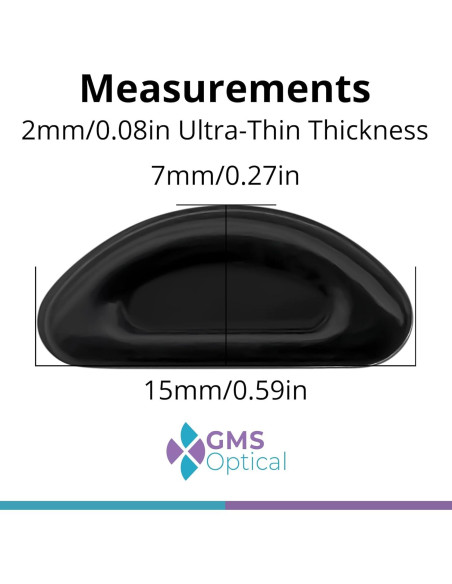Almohadillas de Nariz GMS Óptico Antideslizantes 5 Pares Negro
