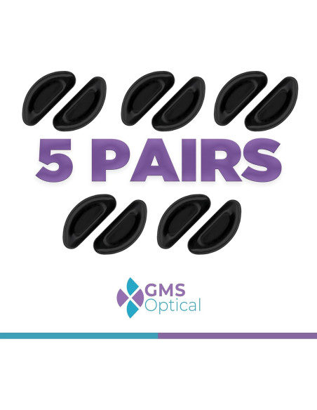 Almohadillas de Nariz GMS Óptico Antideslizantes 5 Pares Negro