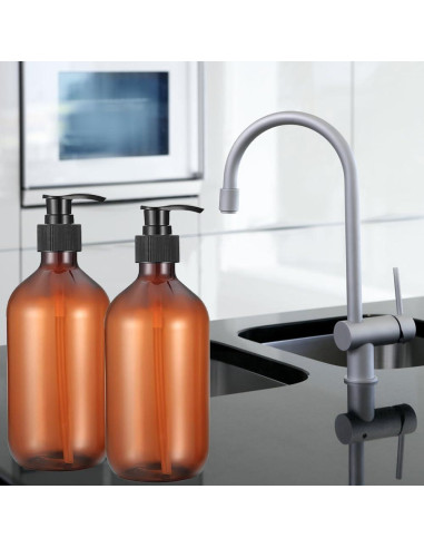 Botellas dispensadoras de bomba Vioetry 500 ml ámbar 2 unidades