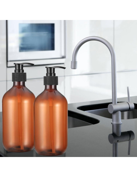 Botellas dispensadoras de bomba Vioetry 500 ml ámbar 2 unidades