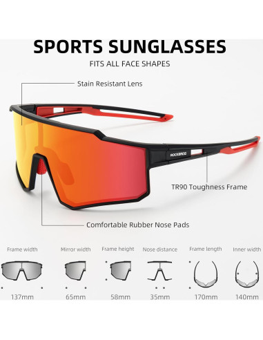 Gafas de Ciclismo ROCKBROS Polarizadas UV400 para Adultos