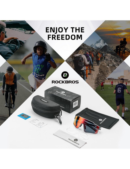 Gafas de Ciclismo ROCKBROS Polarizadas UV400 para Adultos