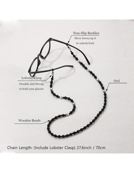 Cadena de Gafas GIOLOYS de Madera Hecha a Mano 69.85 cm