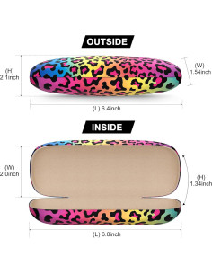 Estuche Duro para Gafas Leopardo Colorido - Universal 2