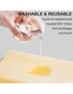 Paño de Limpieza iGeyzoe 100 PCS Suede Amarillo Claro 2