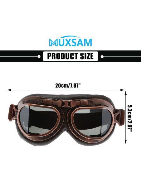 Gafas de Motocicleta MUXSAM Vintage a Prueba de Viento