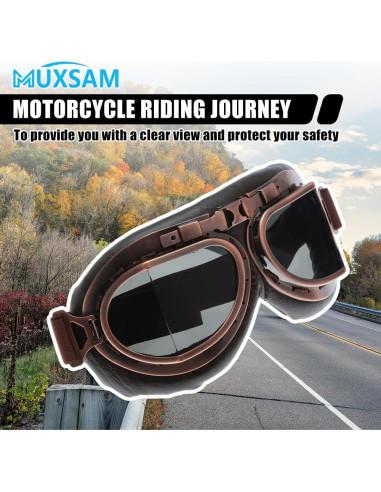 Gafas de Motocicleta MUXSAM Vintage a Prueba de Viento