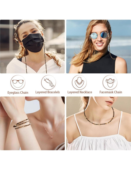 Cadena de cuentas BILIONE para gafas 75 cm unisex