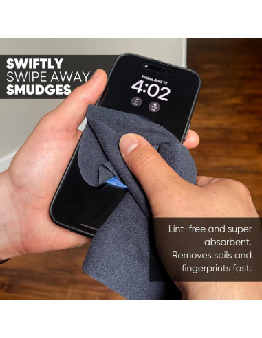 Paño de limpieza de lentes Microfiber Wholesale 10pk Gris 15x15 cm