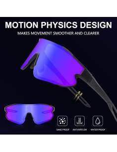 Gafas de sol OULAIQI 548 deportivas con 3 lentes intercambiables 2