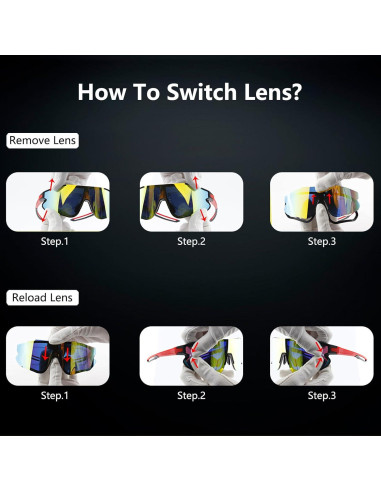 Gafas de sol OULAIQI 548 deportivas con 3 lentes intercambiables