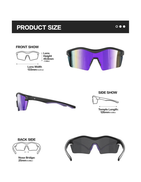 Gafas de sol BIRCEN para béisbol y ciclismo, UV400 Gafas de sol BIRCEN para béisbol y ciclismo, UV400