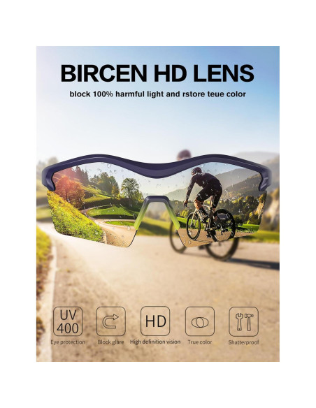 Gafas de sol BIRCEN para béisbol y ciclismo, UV400 Gafas de sol BIRCEN para béisbol y ciclismo, UV400