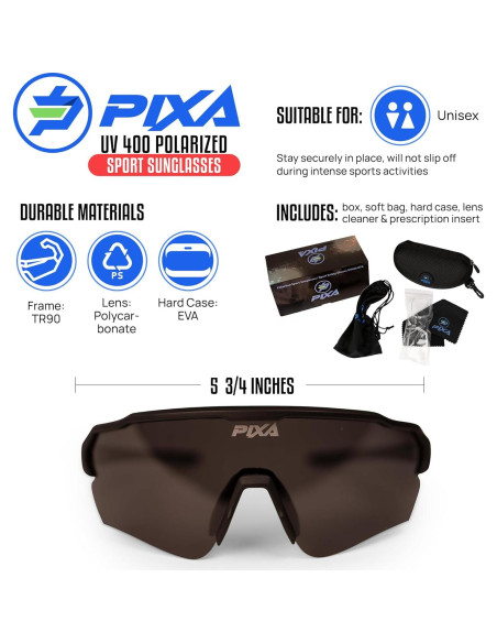 Gafas de sol deportivas PIXA UV400 polarizadas con estuche