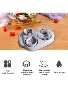 Cortador de Huevos 3 en 1 TKNBMTY con Acero Inoxidable 2