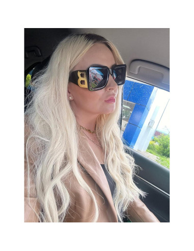 Gafas de sol cuadradas PORADAY UV400 unisex, marco negro