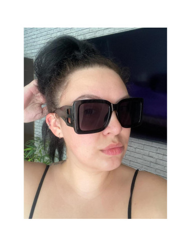 Gafas de sol cuadradas PORADAY UV400 unisex, marco negro