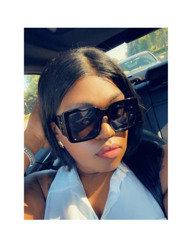 Gafas de sol cuadradas PORADAY UV400 unisex, marco negro