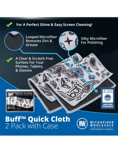 Paño de Microfibra Buff Paisley 2 Piezas con Estuche