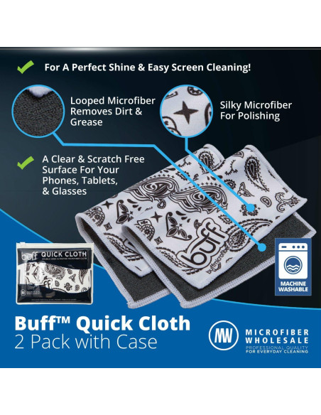 Paño de Microfibra Buff Paisley 2 Piezas con Estuche