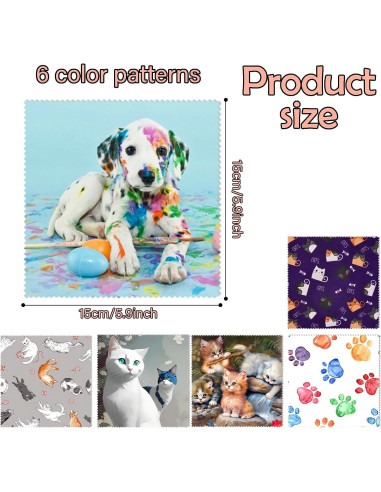 Paño de limpieza de gafas BHAHB 6 PCS microfibra 16x16 cm