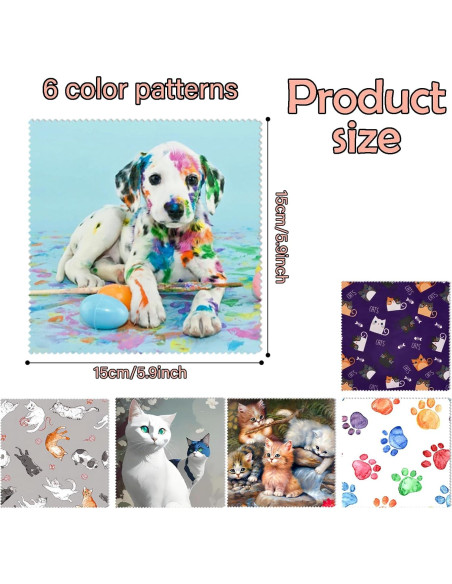 Paño de limpieza de gafas BHAHB 6 PCS microfibra 16x16 cm