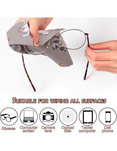 Paño de limpieza de gafas BHAHB 6 PCS microfibra 16x16 cm