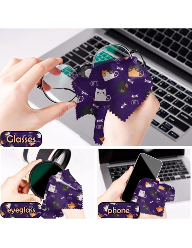 Paño de limpieza de gafas BHAHB 6 PCS microfibra 16x16 cm