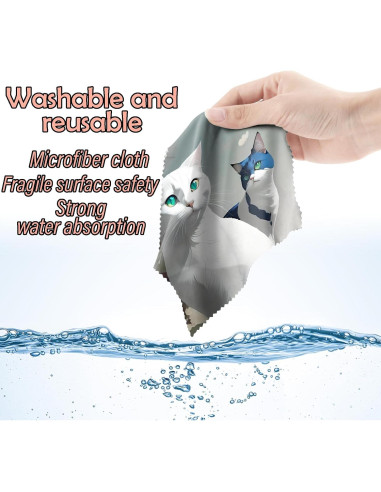 Paño de limpieza de gafas BHAHB 6 PCS microfibra 16x16 cm